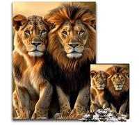Puzzles 1000 pièces pour Adultes ou familles Puzzles en Bois Lion d'Afrique Amusement en Famille, Anniversaires Uniques et Cadeaux pour Les Enfants de 14 Ans et Plus 50x75cm