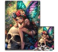 Puzzles 1000 pièces pour Adultes ou familles Puzzles en Bois Squelette Elfe pour 14 Ans et Plus Difficiles à Terminer mais Amusants et Humoristiques Cadeau d'anniversaire 50X75CM