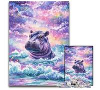 Puzzles 1000 pièces pour Adultes ou familles Puzzles en Carton Dream Hippo Casse-tête éducatif, décoration Artistique pour la Maison et Le Bureau, 14 Ans et Plus 26x38cm