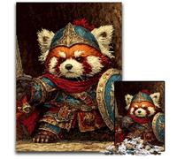 Puzzles 1000 pièces pour Adultes ou familles Puzzles en Carton Guerrier Panda Rouge pour 14+ Difficiles à compléter mais Amusants et Humoristiques Cadeau d'anniversaire 26X38CM
