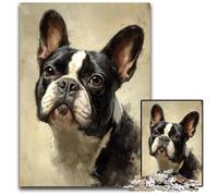 Puzzles 1000 pièces pour Adultes ou familles Puzzles en Carton Happy Bulldog, Jeu Familial interactif, adapté aux 14 Ans et Plus, 26x38cm