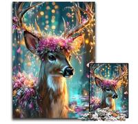 Puzzles 1000 pièces pour Adultes ou familles Puzzles en Carton Motif Cerfs fantastiques Réduction du Stress intéressante Idées Cadeaux pour Les 14 Ans et Plus 26x38cm