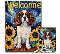 Puzzles 1000 pièces pour Adultes ou familles Tournesol Beagle Puzzles en Carton Jouet éducatif intellectuel décompressant Bon Cadeau pour Adultes Adolescents 26X38CM