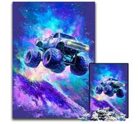 Puzzles 1000 pièces pour Adultes ou familles, véhicule Tout-Terrain psychédélique, Puzzles en Bois, décoration d'intérieur colorée et Jeu Familial interactif, 50x75cm