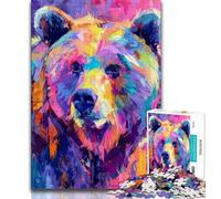Puzzles 1000 pièces pour Adultes, Ours Brun Fantaisie, Jeux éducatifs, décoration d'intérieur, Jeu éducatif pour Anniversaire, Noël (75x50cm)