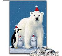 Puzzles 1000 pièces pour Adultes Ours Polaires et Pingouins Puzzles pour Adultes, 1000 pièces pour la Famille et Les Amis, Défi cérébral 50X75CM