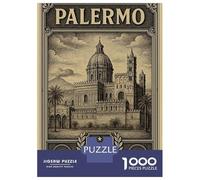 Puzzles 1000 Pièces pour Adultes Palermo Sicily Italy Vintage Travel Puzzle À Monter Soi-même, Un Jeu Amusant Et Humoristique, Idéal comme Cadeau pour Toute La Famille 70x50cm/1000pcs