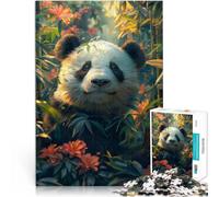 Puzzles 1000 pièces pour Adultes Panda Mignon dans la forêt Tropicale Fabriqué en Carton Convient aux Personnes âgées de 14 Ans et Plus Jouets de Jeu Car C'est Un pour Toute la Famille。