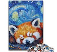 Puzzles 1000 pièces pour Adultes, Panda Roux, Ciel étoilé, Jouet éducatif Anti-Stress, Cadeaux pour Amis et Famille, 26x38cm