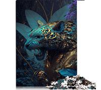 Puzzles 1000 pièces pour Adultes panthère Abstraite colorée Puzzle pour Adultes Puzzles en Bois Difficiles à compléter mais Amusants et Humoristiques (Taille 50x75cm)