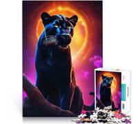Puzzles 1000 pièces pour Adultes Panthère Noire Aidez Le Cerveau à exercer des Jouets addictifs pour cultiver la Patience Une œuvre d'art 38x26cm