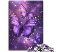 Puzzles 1000 pièces pour Adultes Papillon Magique Violet Défi d'intelligence cérébrale Jouets addictifs Cadeau d'anniversaire, Cadeaux, Décoration Murale 50x75cm