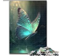 Puzzles 1000 pièces pour Adultes Papillons Bleus Puzzles en Bois, pour la Famille et Les Amis, défi cérébral 1000 pièces(50x75cm)