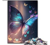 Puzzles 1000 pièces pour Adultes Papillons Bleus Puzzles en Carton, Cadeau de Noël, idéal pour Bureau, Chambre, Salon Décoration 1000 pièces(26x38cm)