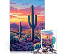 Puzzles 1000 pièces pour Adultes Parc National de Saguaro, Arizona Apprentissage éducatif Cadeaux du Père Noël Secret 75x50cm