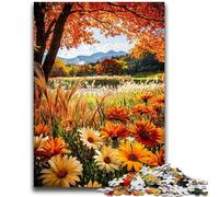 Puzzles 1000 pièces pour Adultes Paysage de Ferme d'automne Défi d'intelligence cérébrale Jouets addictifs Cadeau Amusant pour Les 14 Ans et Plus 50x75cm