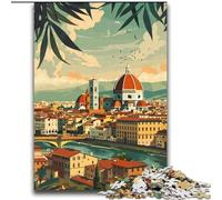 Puzzles 1000 pièces pour Adultes Paysage de Florence Italie Anti-Stress Défi Difficile Chaque pièce est Unique - Jeu Familial Amusant et Stimulant (38x52cm) 1000 pièces