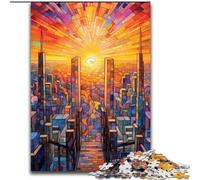 Puzzles 1000 pièces pour Adultes Paysage Urbain Arc-en-Ciel coloré en Bois, ce Qui en Fait Un Excellent Cadeau pour s'amuser50x75cm pour Les Vacances, Les Anniversaires et Les soirées de Jeux