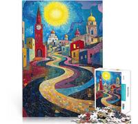 Puzzles 1000 pièces pour Adultes Paysage Urbain sinueux Entraînez Votre Cerveau et Vos Mains Renforcer l'amour Entre Les Couples 50x70cm