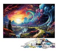 Puzzles 1000 pièces pour Adultes paysages fantastiques de Coucher de Soleil Cadeaux d'anniversaire pour Adolescents de 14 Ans et Plus 1000 pièces (75 x 50 cm)