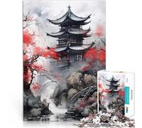 Puzzles 1000 pièces pour Adultes Paysages Japonais Compétition de Vitesse Manuelle avec des pièces de Formes aléatoires entièrement imbriquées 75x50cm
