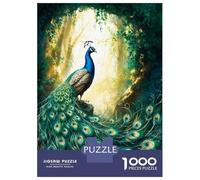 Puzzles 1000 Pièces pour Adultes Peacock in The Forest Puzzle Adulte, Jouet, Décoration Murale, Décoration Intérieure, Idéal comme Cadeau pour Toute La Famille 70x50cm/1000pcs