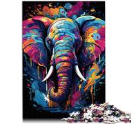 Puzzles 1000 pièces pour Adultes peignant Un éléphant Puzzle éducatif Jeu Familial Entraînez Votre Cerveau et Vos Mains 14,96 po x 20,47 po