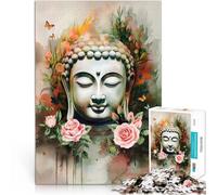 Puzzles 1000 pièces pour Adultes Peinture à l'aquarelle de Bouddha Assemblage du modèle est idéal comme Cadeau pour Toute la Famille 52x38cm