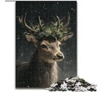 Puzzles 1000 pièces pour Adultes, Peinture à l'huile de cerf, Jouets éducatifs, Jeux familiaux, Cadeaux d'anniversaire Uniques (Taille 26x38cm)