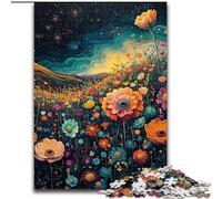 Puzzles 1000 pièces pour Adultes, Peinture à l'huile de Fleurs psychédéliques, pour Les Plus de 14 Ans, Jeu éducatif, défi, Cadeau d'anniversaire (Taille 26x38cm)