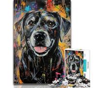 Puzzles 1000 pièces pour Adultes, Peinture à l'huile Labrador Retriever, pour Adolescents, Jeu éducatif, défi, Cadeau d'anniversaire, décoration Murale (Taille 75x50cm)