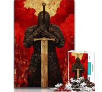 Puzzles 1000 pièces pour Adultes, Peinture de Chevalier médiéval, Anti-Stress, défi Difficile, Chaque pièce est Unique - Jeu Familial Stimulant et Amusant (38x26cm)