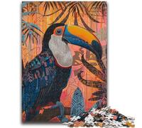 Puzzles 1000 pièces pour Adultes Perroquet de la forêt Tropicale Difficile et Stimulant avec Affiche et fiche de Questions correspondantes pour Les 14 Ans 50x75cm