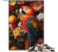 Puzzles 1000 pièces pour Adultes Perroquet Fleurs, Jeu Familial Anti-Stress, Défi Difficile, Amour Entre Couples (Taille 50x75cm)