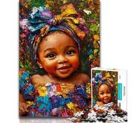 Puzzles 1000 pièces pour Adultes Petite Fille Africaine 1000 pièces pour Adultes, Design Dynamique et Unique Expérience de Puzzle relaxante et stimulante (Taille 75x50cm)