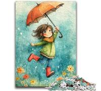 Puzzles 1000 pièces pour Adultes Petite Fille avec Parapluie Convient aux 14 Ans et Plus Jouet intellectuel Jeu éducatif pour Anniversaire et Noël 26x38cm