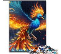 Puzzles 1000 pièces pour Adultes Phénix Bleus légendaires Puzzle en Bois Taille 50x75cm Cadeau de Vacances idéal pour Noël, Halloween, Pâques, Nouvel an