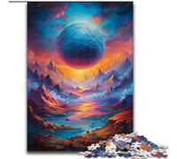 Puzzles 1000 pièces pour Adultes Planète colorée en Bois, décoration Artistique DIY Parfaite ou Cadeau d'anniversaire 50x75cm Jeu de réflexion pour Adolescents, Cadeau de Vacances idéal