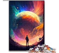 Puzzles 1000 pièces pour Adultes Planète colorée en Bois, pour Noël et Le Nouvel an, Cadeau de Vacances 50x75cm, activité de Jeu familiale captivante