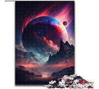 Puzzles 1000 pièces pour Adultes Planète dans l'espace en Bois, pour Noël et Le Nouvel an, Cadeau de Vacances 50x75cm Activité de Jeu familiale captivante