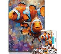 Puzzles 1000 pièces pour Adultes, Poissons-Clowns, Difficiles, avec des pièces entièrement emboîtables de Formes aléatoires (75x50cm)