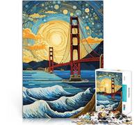 Puzzles 1000 pièces pour Adultes Pont du Golden Gate Fait de Papier，pour Les 14 Ans et Plus Staycation Tuer Le Temps Super Cadeau。Taille：26x38cm/10.24x14.96pouce