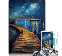 Puzzles 1000 pièces pour Adultes Pont sous Le Ciel Nocturne, Aide Le Cerveau à exercer des Jouets addictifs pour cultiver la Patience Collection d'artistes, Beaux-Arts (38x26cm)