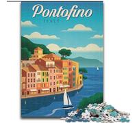 Puzzles 1000 pièces pour Adultes Portofino Jeux éducatifs Décoration d'intérieur Collection Artistes, Beaux-Arts (26x38cm) 1000pcs