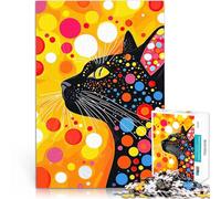Puzzles 1000 pièces pour Adultes Portrait de Chat coloré Jouets éducatifs d'apprentissage Cadeau d'anniversaire 38x52cm