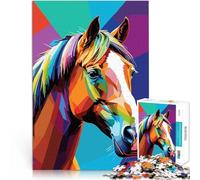 Puzzles 1000 pièces pour Adultes Portrait de Cheval WPAP Défi Difficile pour soulager Le Stress pour la décoration intérieure 26x38cm