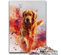 Puzzles 1000 pièces pour Adultes, Portraits de Golden Retriever, pour Adolescents, à Offrir en Cadeau à Toute la Famille à partir de 14 Ans (26x38cm)