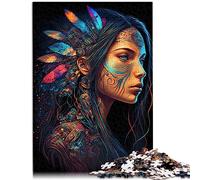 Puzzles 1000 pièces pour Adultes Princesse amérindienne Puzzle en Bois Puzzle Jeux éducatifs Décoration de la Maison Puzzle 19,7 x 29,5 Pouces