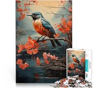 Puzzles 1000 pièces pour Adultes Printemps de l'oiseau Bleu Jeux éducatifs Décoration d'intérieur Bon Cadeau 38x26cm