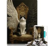 Puzzles 1000 pièces pour Adultes, Puzzle Ange Chat, Jeu Stimulant, idéal pour Toute la Famille (Taille 75x50cm)